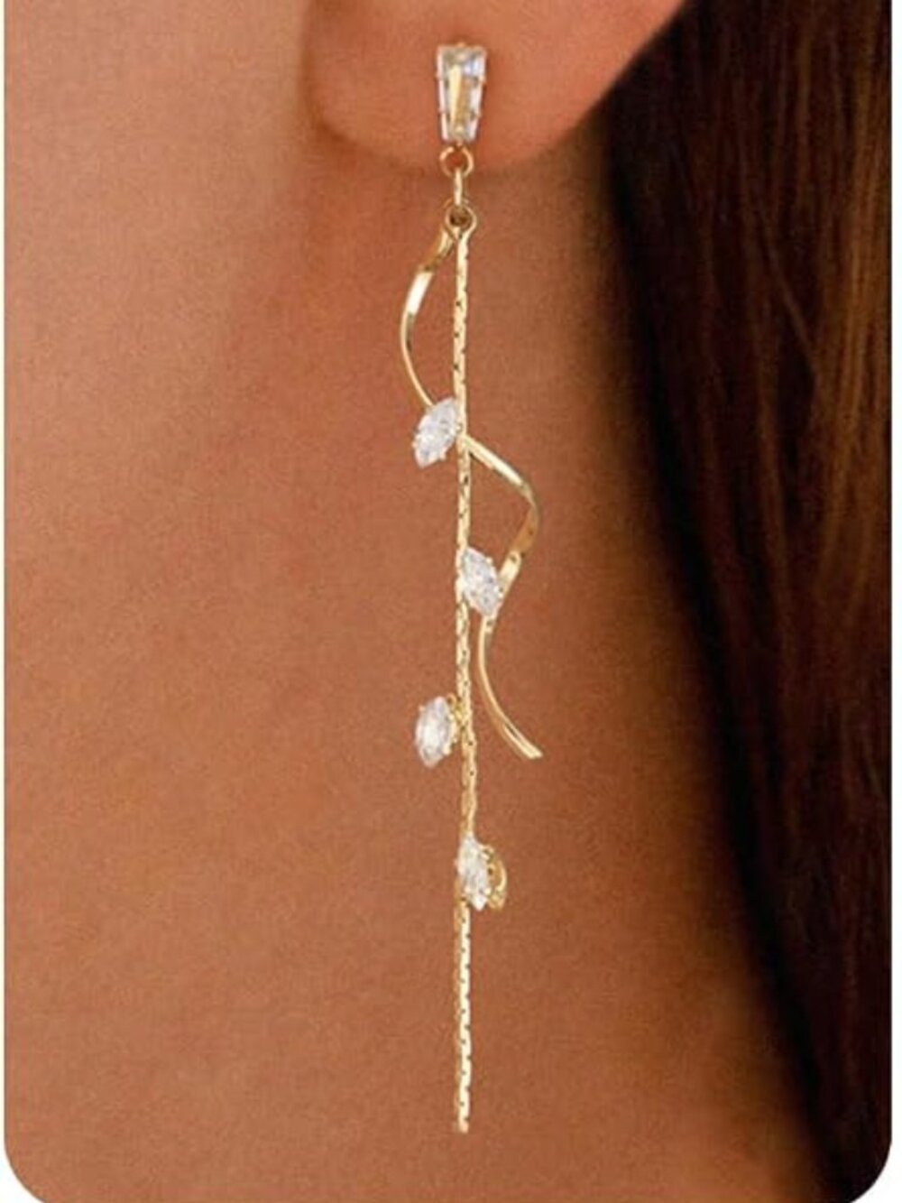 14K Gold Plated CZ Butterfly Heart Star Dangle Earrings